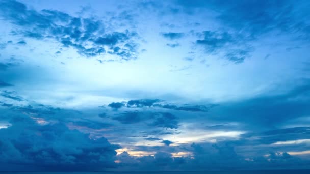 Video Lapso Tiempo Aéreo Coloridas Nubes Rosadas Atardecer Azul Vistas — Vídeo de stock