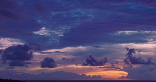 Vue Aérienne Scène Coucher Soleil Romantique Coloré Avec Changement Couleur — Video