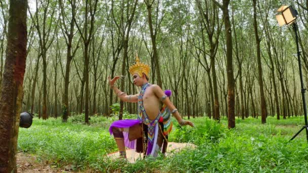 Nora Tayland Güney Bölgesinde Popüler Bir Geleneksel Halk Sahne Sanatları — Stok video