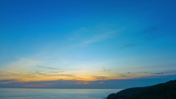 Временной Промежуток Пейзаж Заката Величественного Пейзажа Цветной Закат Над Пляжем — стоковое видео