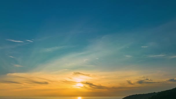 Вид Краєвид Заходу Сонця Часі Фантастичний Хмарний Пейзаж Барвистому Заході — стокове відео