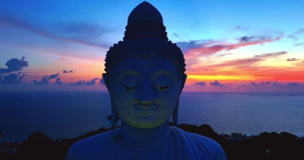 Vista Aérea Colorida Nube Rosa Cielo Azul Amanecer Atardecer Phuket — Vídeos de Stock