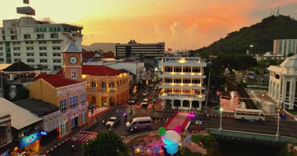 Phuket Tayland Mayıs 2023 Hava Manzaralı Ünlü Old Town Daki — Stok video