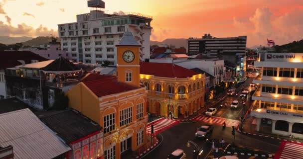 Phuket Tayland Mayıs 2023 Havadan Bakıldığında Ünlü Old Town Daki — Stok video