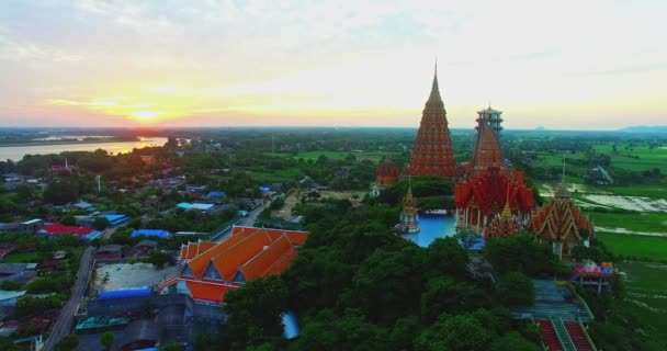 Hava Manzarası Güzel Tham Suea Tapınağı Başka Bir Ünlü Yerdir — Stok video