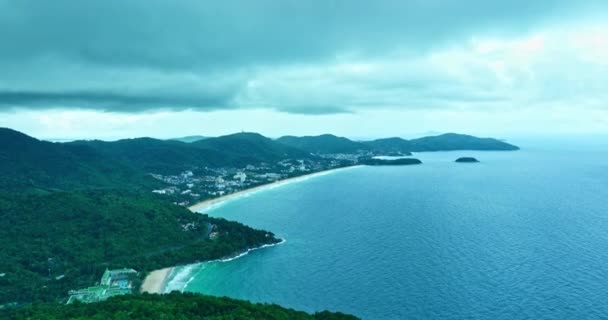 Özgürlük Sahili Patong Phuket Beyaz Kumsal Çevresindeki Hava Manzaralı Mavi — Stok video