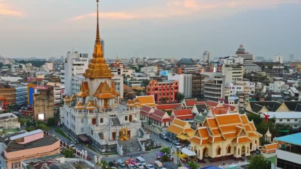 Bangkok Tayland Ocak 2021 Wat Traimit Dünyanın Büyük Altın Koltuklu — Stok video
