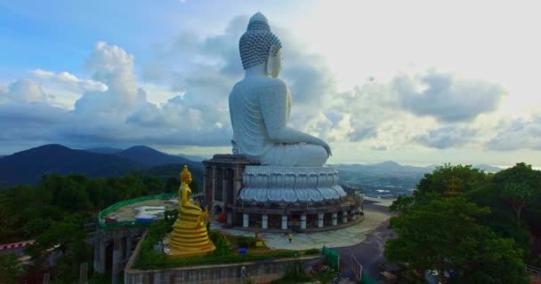 Fotografia Aerea Del Grande Buddha Bianco Phuket Grande Buddha Bianco — Video Stock