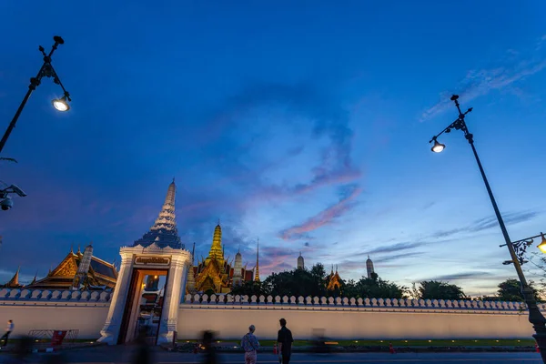 Beautiful Sunset Beautiful Palace Wat Phra Kaew Temple Emerald Buddha — Stock Photo, Image
