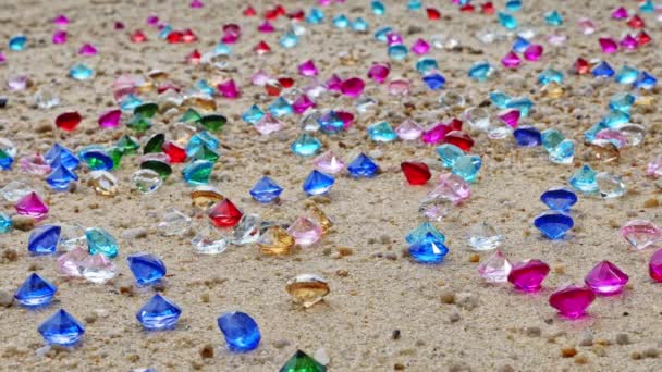 Diamanti Sparsi Sulla Spiaggia — Video Stock