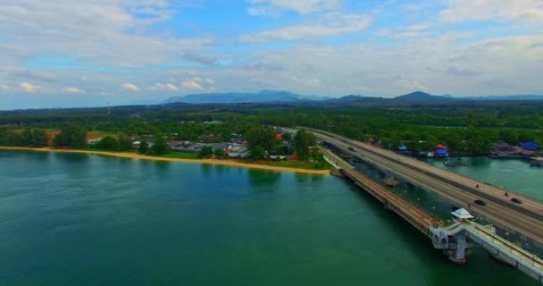 Desde Aire Puede Ver Una Vista Del Puente Sarasin Través — Vídeo de stock