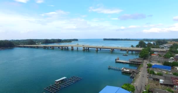 Vista Aerea Ponte Sarasin Collegare Phuket Phang Nga — Video Stock