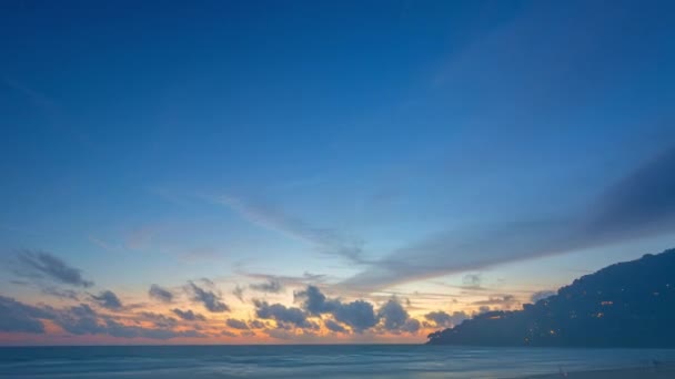 Zeitraffer Leuchtend Gelb Sonnenuntergang Landschaft Erstaunliches Licht Der Natur Wolkenlandschaft — Stockvideo