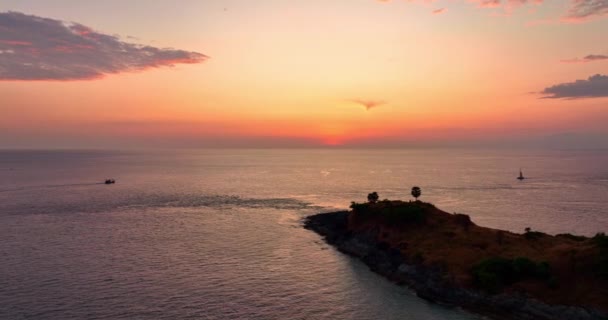 普罗米修斯角的空中风景日落 — 图库视频影像