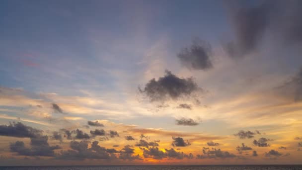 Időeltolódás Felhők Töltötte Meg Eget Nap Horizonton Gyönyörű Naplemente Nature — Stock videók