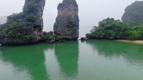 Muhteşem Panak Adasının Havadan Görünüşü Tayland Daki Phang Nga Nın — Stok video