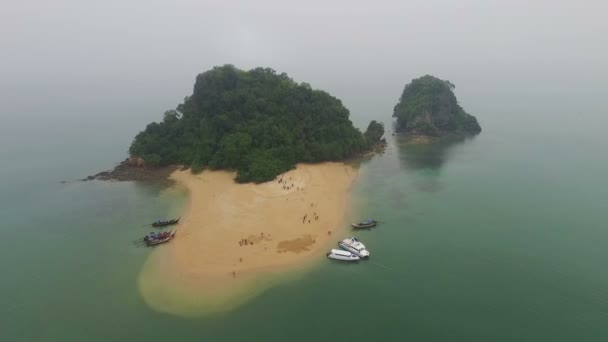 Vista Aérea Incrível Ilha Panak Marco Phang Nga Tailândia — Vídeo de Stock