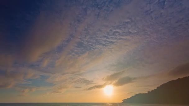 Time Lapse Video Colorful Clouds Sunset Sea Gradient Color Beautiful — Stock Video