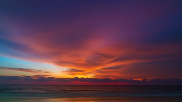 Time Lapse Video Amazing Sunset Sky Karon Beach Phuket Thaïlande — Video