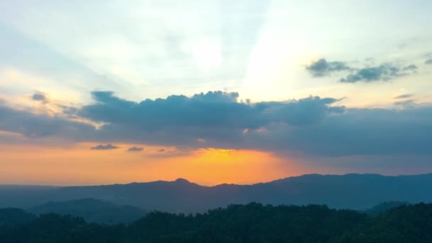 Légi Hiper Hiba Kilátás Arany Napfelkelte Phang Nga Völgyében Gyönyörű — Stock videók