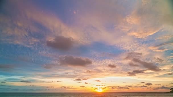 Вид Воздуха Потрясающий Закат Над Океаном Градиентный Цвет Концепция Природы — стоковое видео