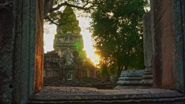Csodálatos Kilátás Phimai Menedékre Vár Kapuja Laterit Kőből Épült Prasat — Stock videók