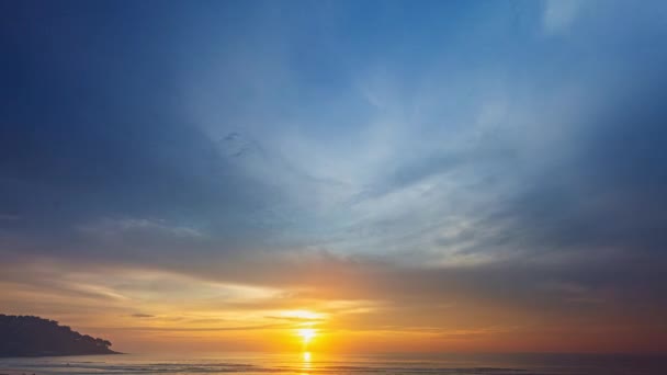 Time Lapse Video Niesamowitego Zachodu Słońca Niebo Nad Oceanem Plaży — Wideo stockowe