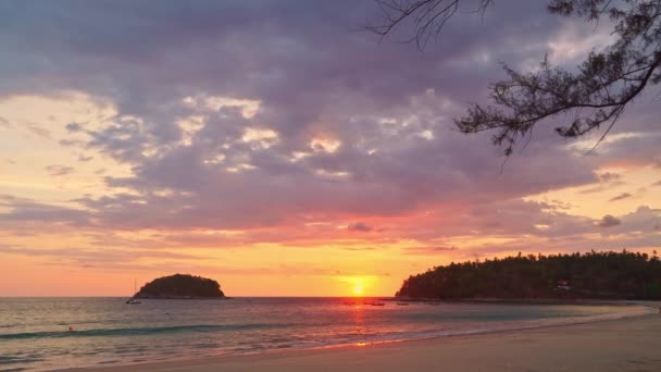 Décor Coucher Soleil Spectaculaire Sur Canal Entre Les Îles Thaïlande — Video