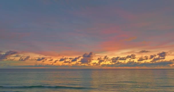 Aerial View Light Rays Sunset Clouds Ocean Video Karon Beach — Stock Video