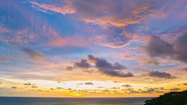 Tempo Lapso Exótico Nuvem Colorida Céu Rosa Pôr Sol Acima — Vídeo de Stock
