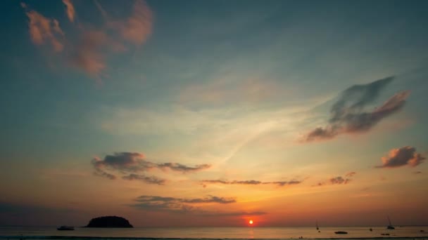 Karon Sahilinde Gün Batımını Geciktirmek Rengi Değişmiş Gökyüzü Dokusu Soyut — Stok video