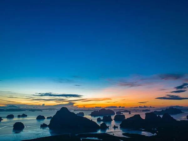 amazing sunrise above the island at Samed Nang Chee Phang Nga
