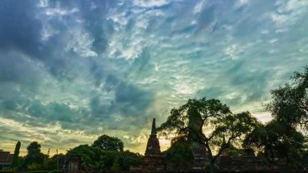 Les Nuages Temps Ont Couvert Pagode Ruines Wat Phra Ram — Video