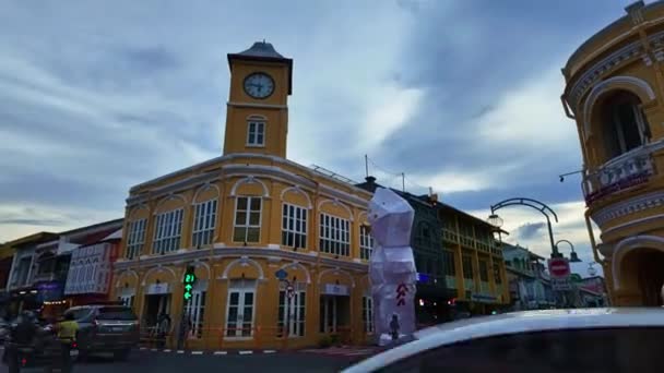 Phuket Tayland Kasım 2023 Zaman Atlamalı Klasik Güzel Mimari Phuket — Stok video