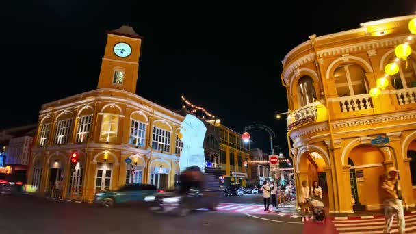Phuket Tayland Kasım 2023 Zaman Atlamalı Klasik Güzel Mimari Phuket — Stok video