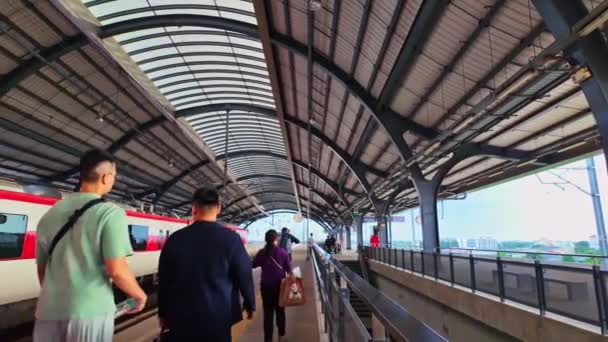 Bangkok Tailândia Novembro 2023 Linha Vermelha Skytrain Bang Sue Central — Vídeo de Stock