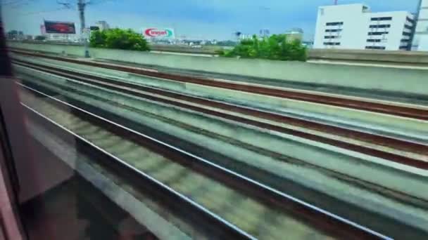 Bangkok Tajlandia Listopad 2023 Krajobraz Widok Red Line Skytrain Centrum — Wideo stockowe