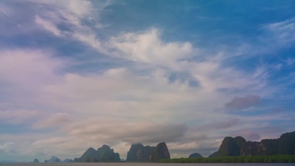 Tempo Lapso Paisagem Nuvem Movendo Sobre Ilhas Belo Pôr Sol — Vídeo de Stock