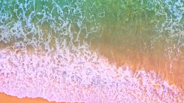 Bela Praia Colorida Vista Superior — Vídeo de Stock
