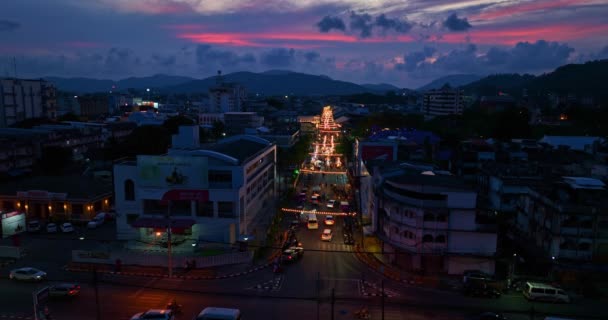 Phuket Tajlandia Kwiecień 2023 Nocna Atmosfera Samym Sercu Miasta Phuket — Wideo stockowe
