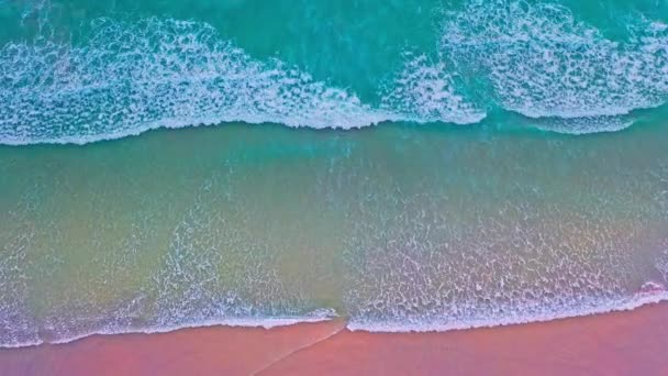 Letecká Scéna Vlnami Pláži Phukete Vlny Lapování Pláži Jasném Moři — Stock video