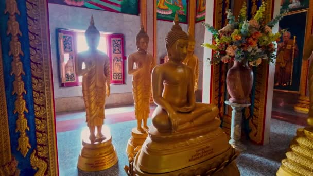 Wat Chalong Phuket Yüksek Bir Pagoda Nın Altındaki Salonda Çok — Stok video