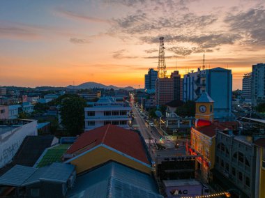 celebrations events in Phuket Town to attract tourists.Aerial view the ancient building that are beautiful 