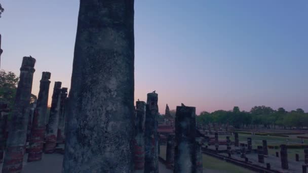 Vista Aérea Ruinas Sukhothai Historical Park Tailandia — Vídeos de Stock