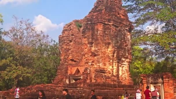 Turisti Giro Esplorare Antica Città Thep Thailandia — Video Stock