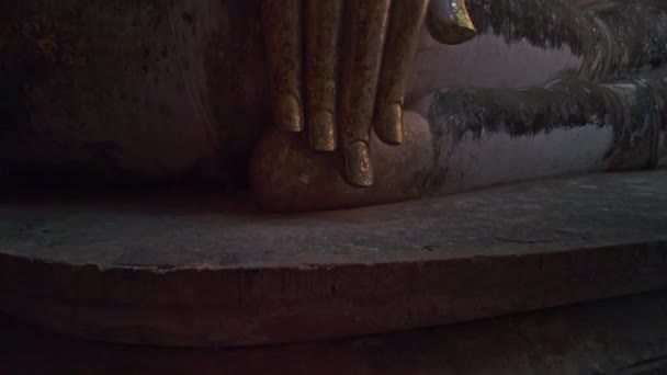 Пхра Красивая Статуя Большого Будды Построенная Период Сукхотай Расположенная Церкви — стоковое видео