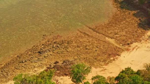 Αεροφωτογραφία Της Μικρής Παραλίας Στο Buffalo Bay Στο Νησί Phayam — Αρχείο Βίντεο