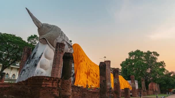 Timelapse Sunset Wat Khun Inthapramun Een Tempel Die Gebouwd Sukhothai — Stockvideo