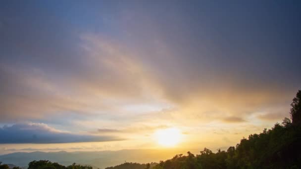 Time Lapse Day Night Wonderful Rays Sun Shine Clouds High — Stock Video