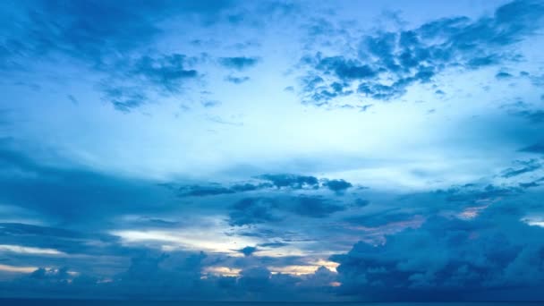 Hiper Lapso Vista Incrível Nuvem Movendo Céu Azul Nascer Sol — Vídeo de Stock